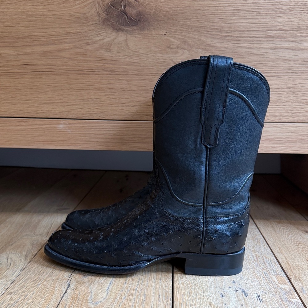Tecovas Black Ostrich Cowboy Boots Men’s